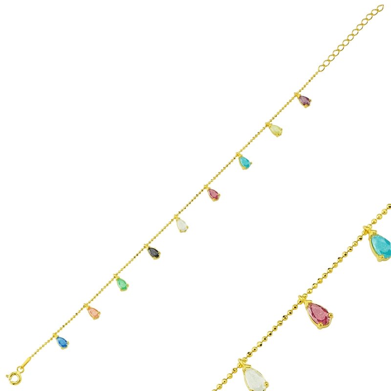 Teardrop CZ Dangle Bracelet - B84910