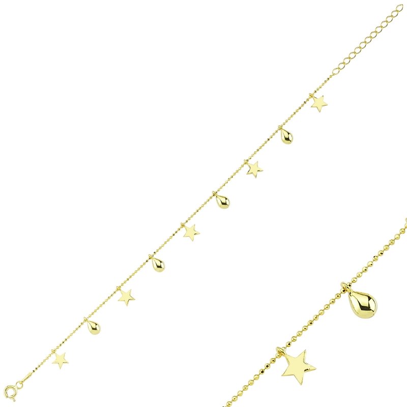 Star & Teardrop Dangle Bracelet - B84911