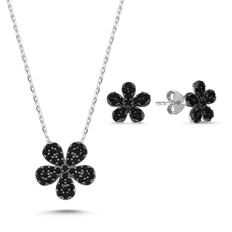 Black CZ Daisy Set - S84926