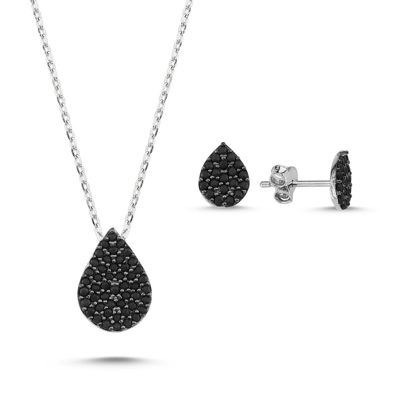 Black CZ Drop Set - S84929
