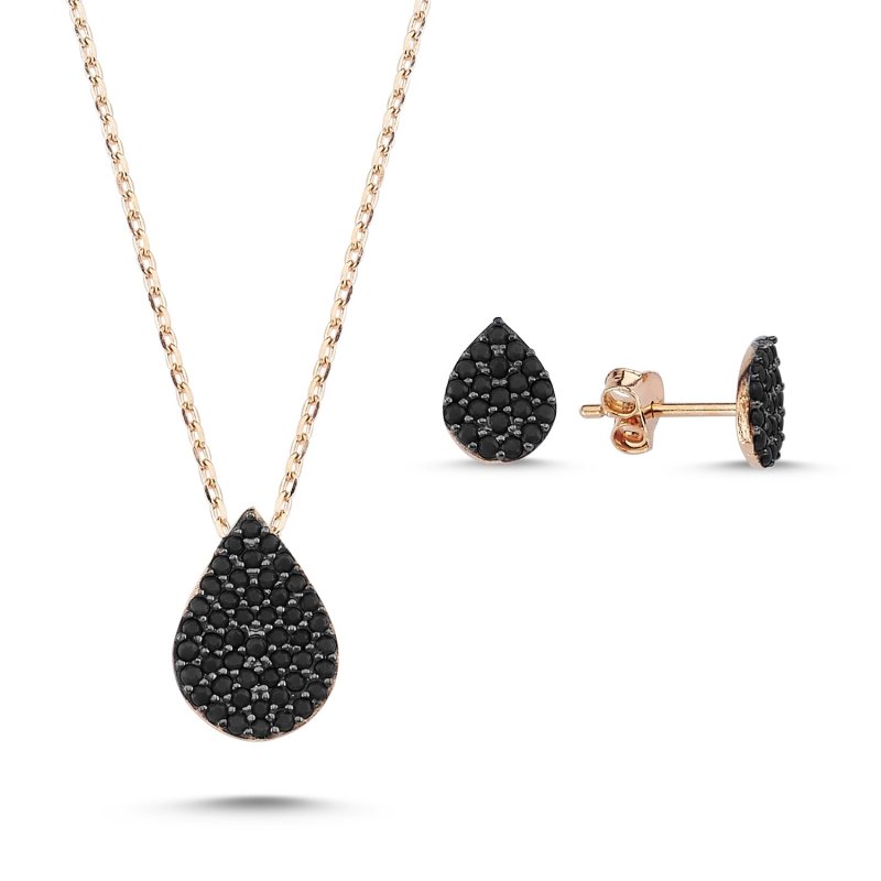 Black CZ Drop Set - S84929