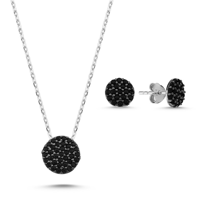 Black CZ Round Set - S84930