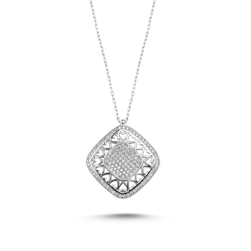 Heart in Square CZ Necklace - N84965