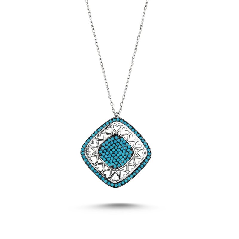 Heart in Square Nano Turquoise Necklace - N84967