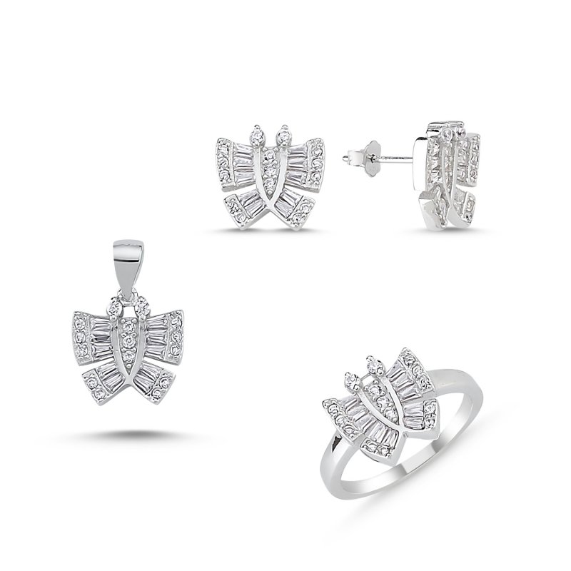 Butterfly Baguette CZ Set - S85169