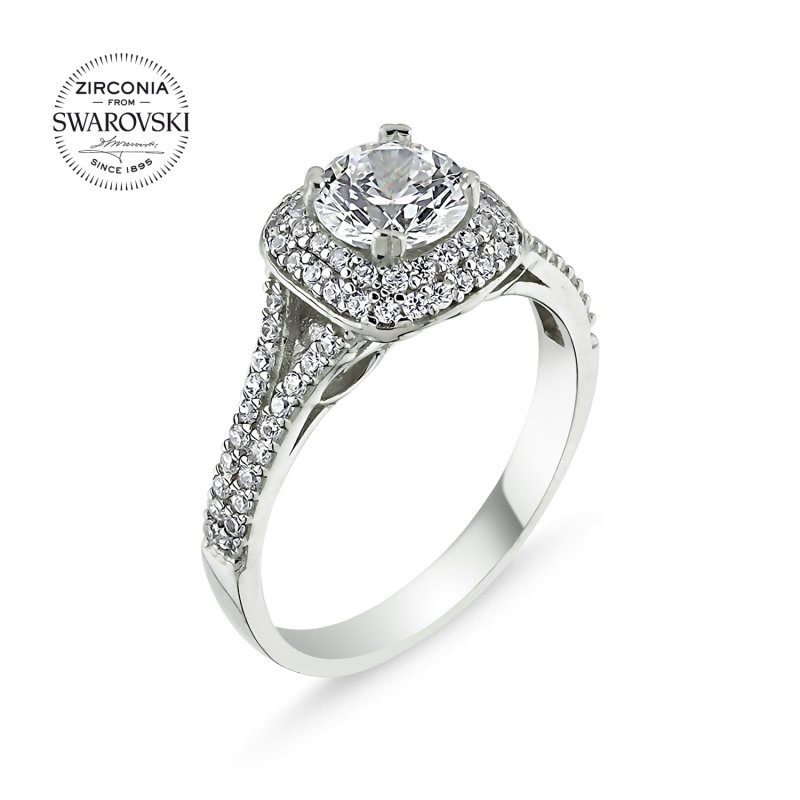 Swarovski Zirconia Half Eternity Solitaire Ring - R85214
