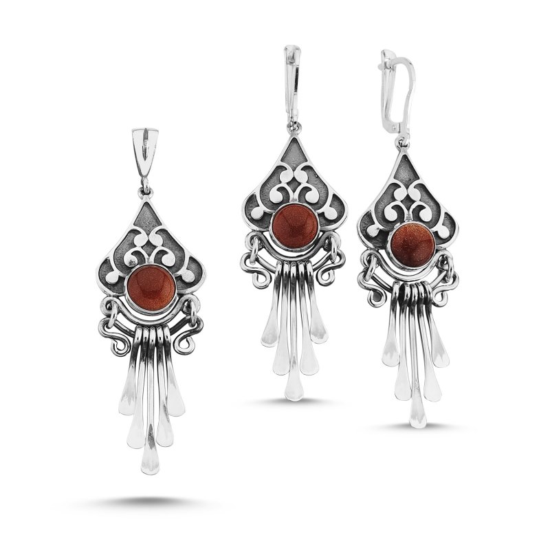 Handmade Set with Goldstone - S85292