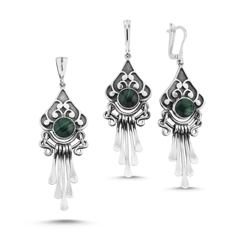 Handmade Set with Malachite - S85294