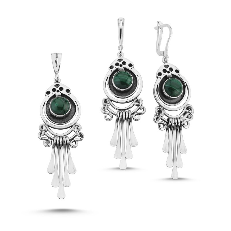 Handmade Set with Malachite - S85313
