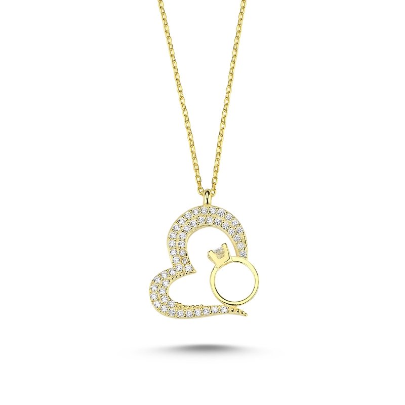 Open Heart with Solitaire Necklace - N85351
