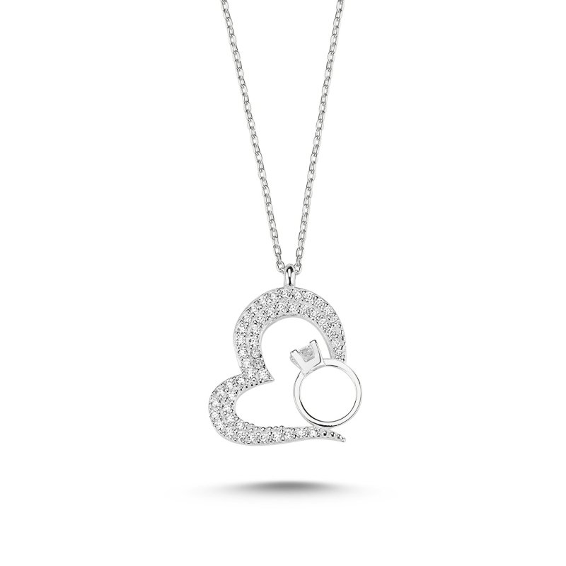 Open Heart with Solitaire Necklace - N85351