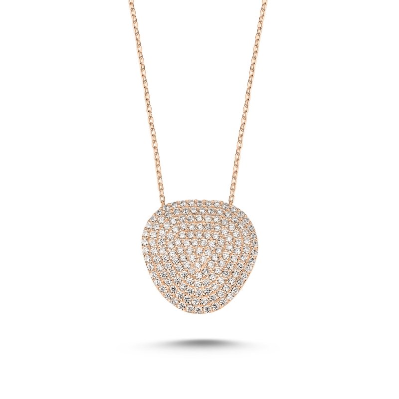Reuleaux Triangle Necklace with CZ - N85356