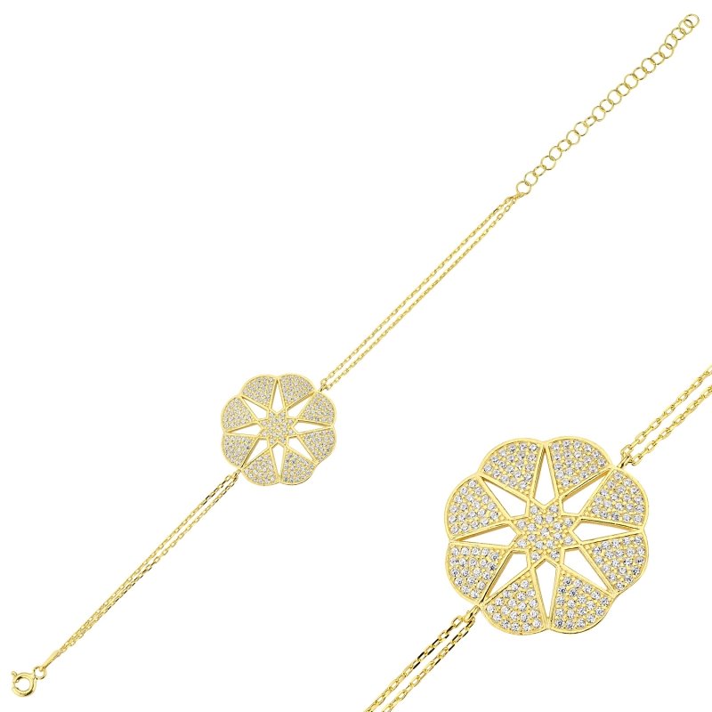 Star in Flower Bracelet with CZ - B85362