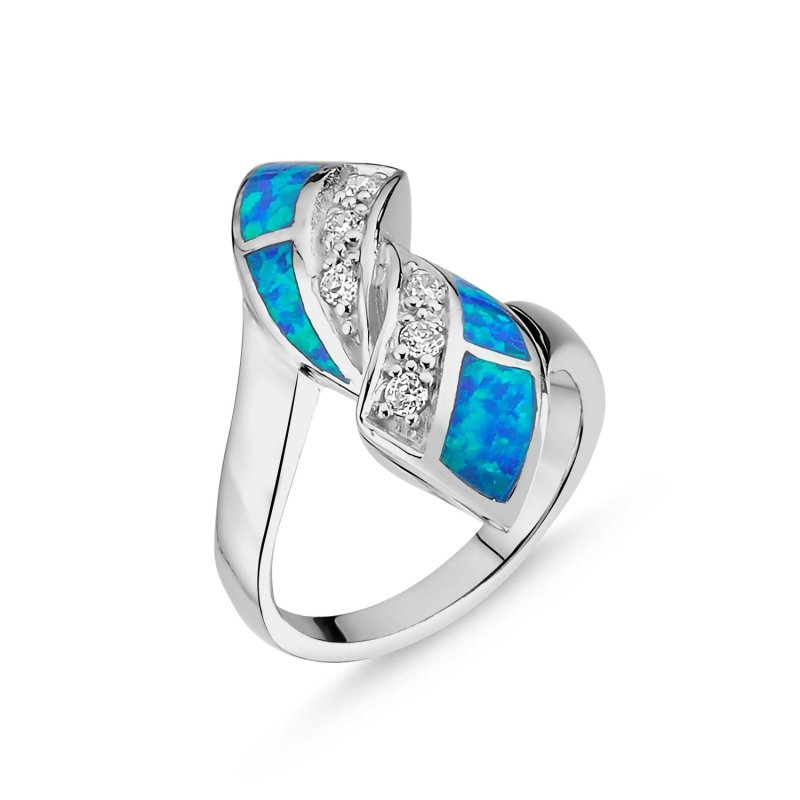 Opal Ring with CZ - R85409