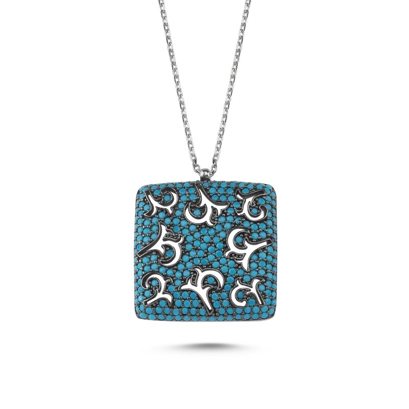 Square Ajour Nano Turquoise Necklace - N85480