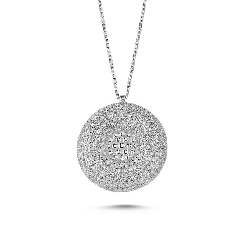 Zirkon Taşlı Yuvarlak Kolye - N85485