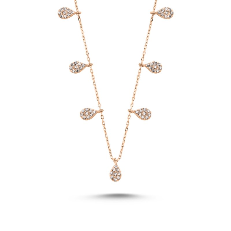 CZ Drop Charm Necklace - N85542