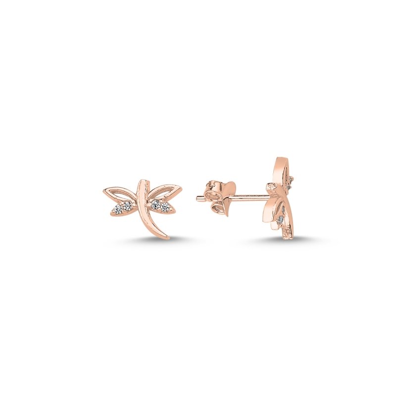 CZ Dragonfly Stud Earrings - E85551