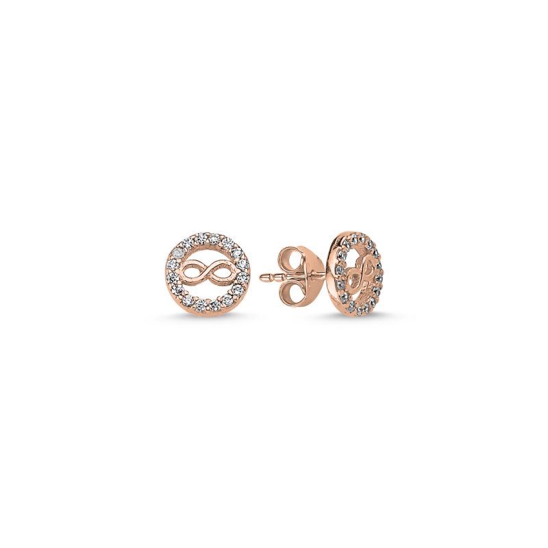 CZ Infinity Stud Earrings - E85553