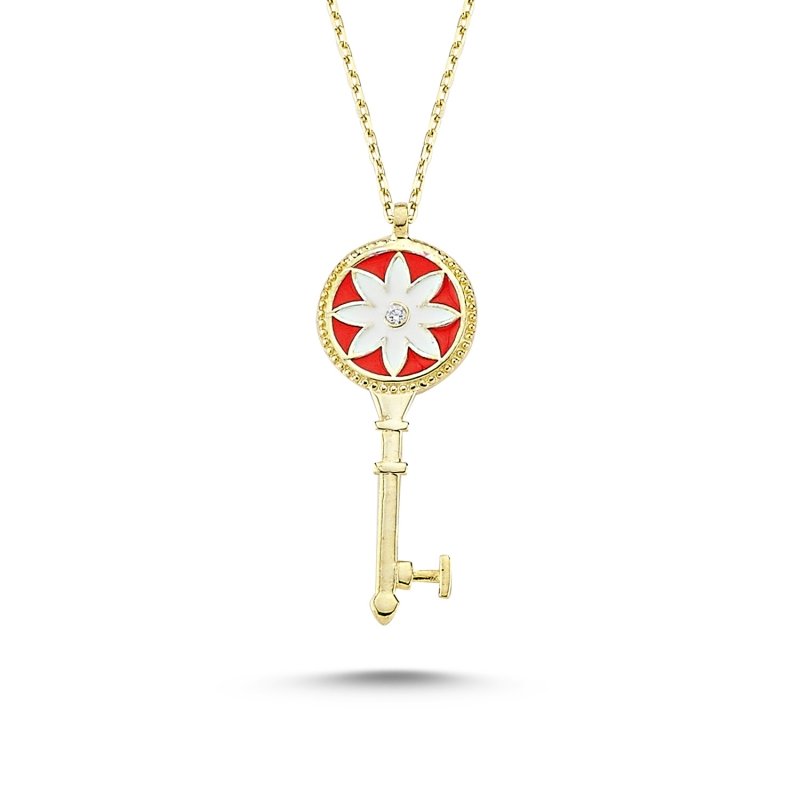 Enamel Key Necklace - N85682