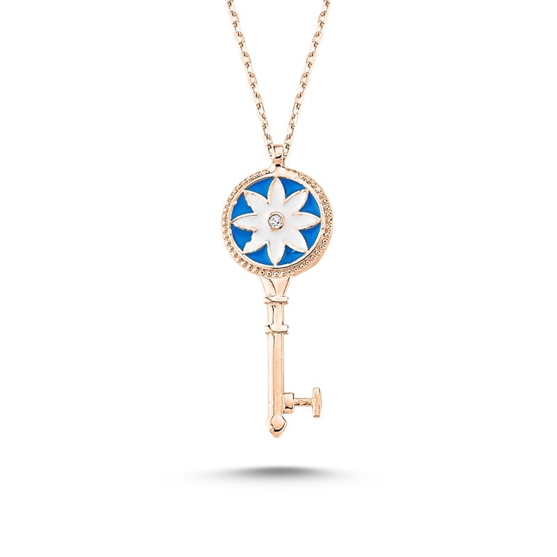 Enamel Key Necklace - N85683