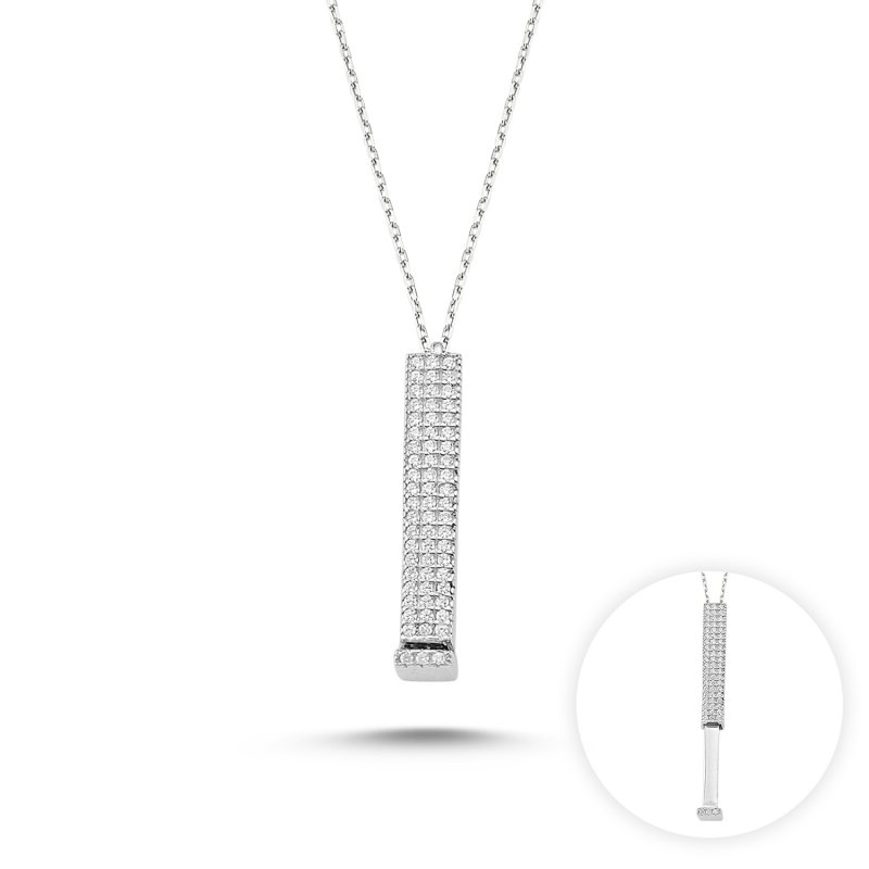 CZ Sliding Stick Necklace - N85692