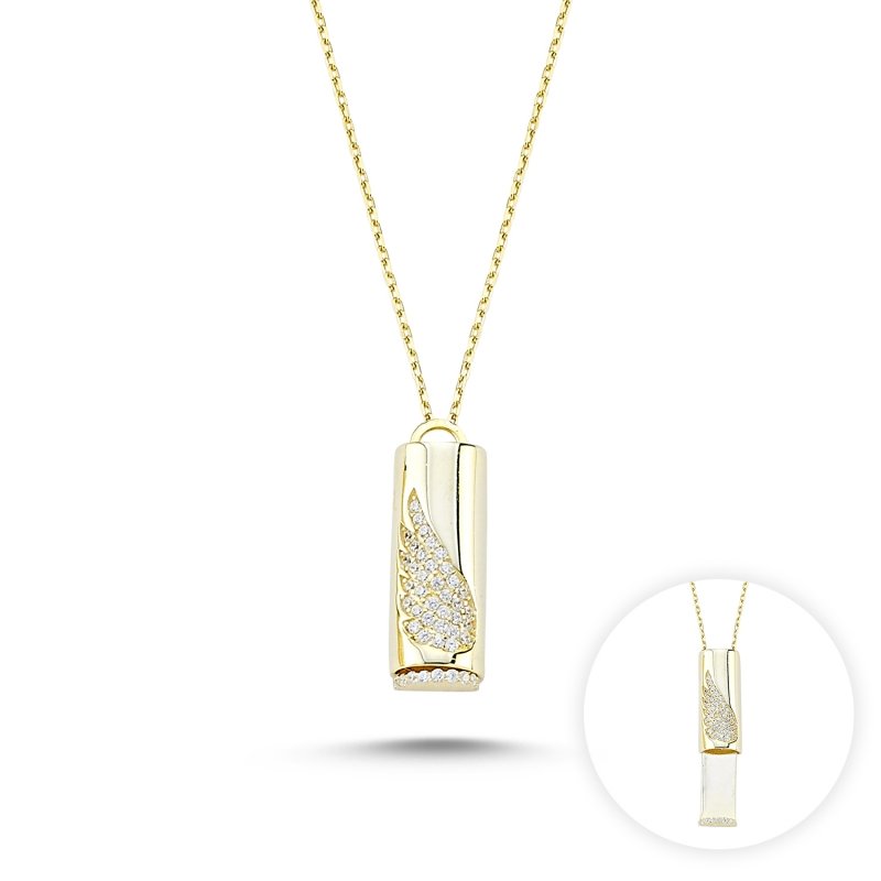 CZ Sliding Wing Stick Necklace - N85693