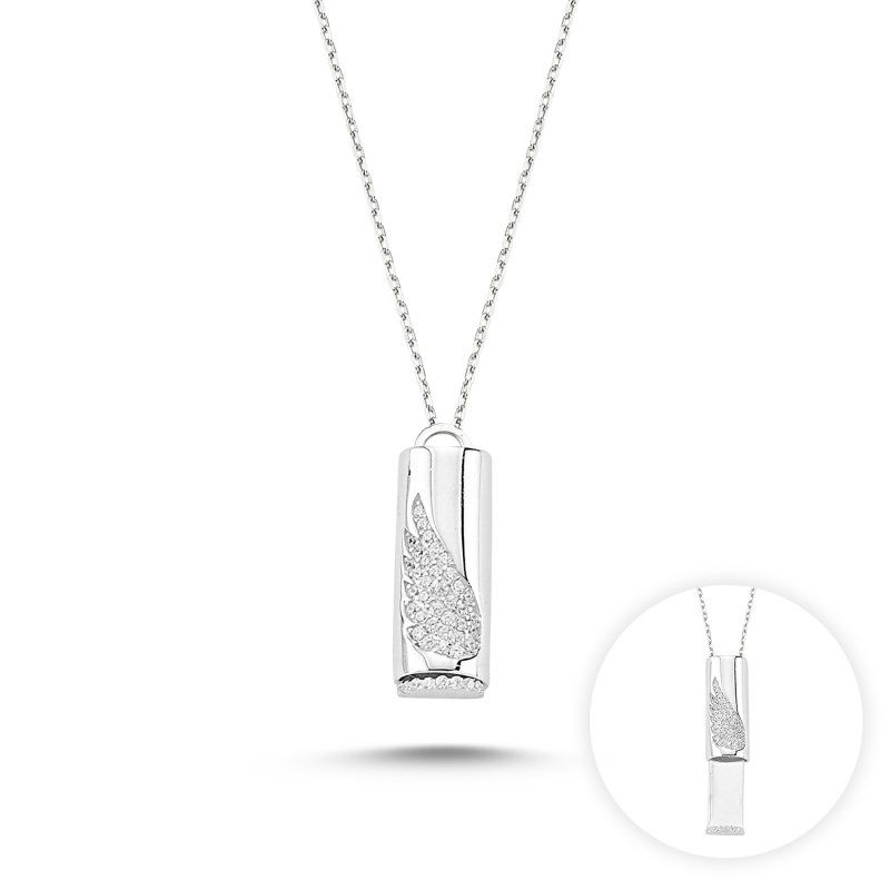 CZ Sliding Wing Stick Necklace - N85693