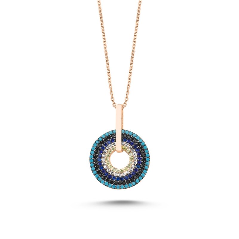 Movable Hoop Evil Eye CZ Necklace - N85737