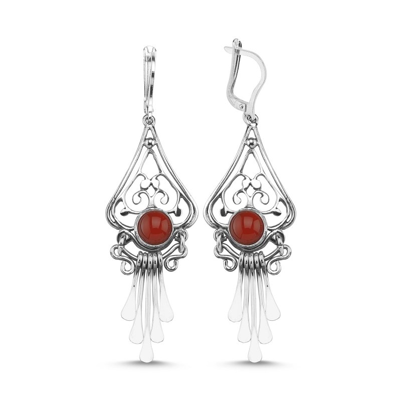 Red Agate Handmade Earrings - E85785