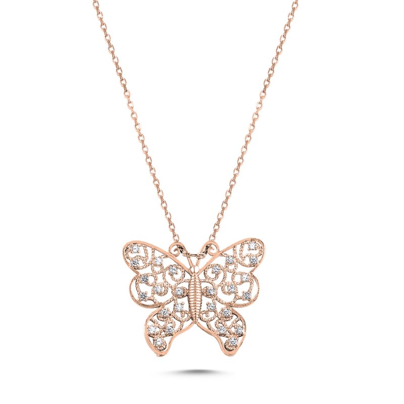 CZ Butterfly Necklace - N85835