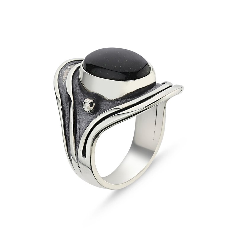 Blue Goldstone Handmade Ring - R85945