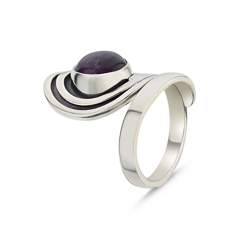 Amethyst Handmade Adjustable Size Ring - R86002