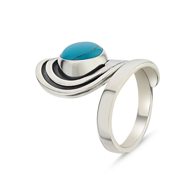 Turquoise Handmade Adjustable Size Ring - R86007