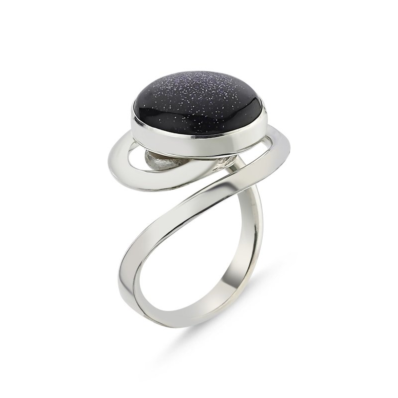 Blue Goldstone Handmade Ring - R86035