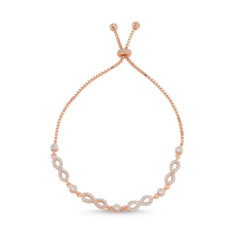 CZ Infinity Adjustable Sliding Bracelet - B86113