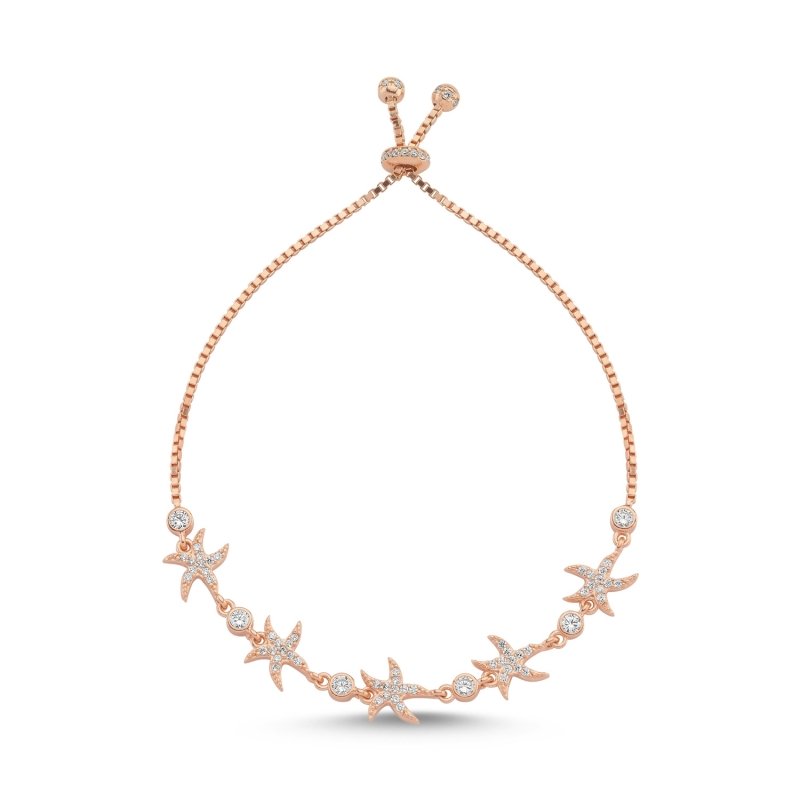 CZ Starfish Adjustable Sliding Bracelet - B86114