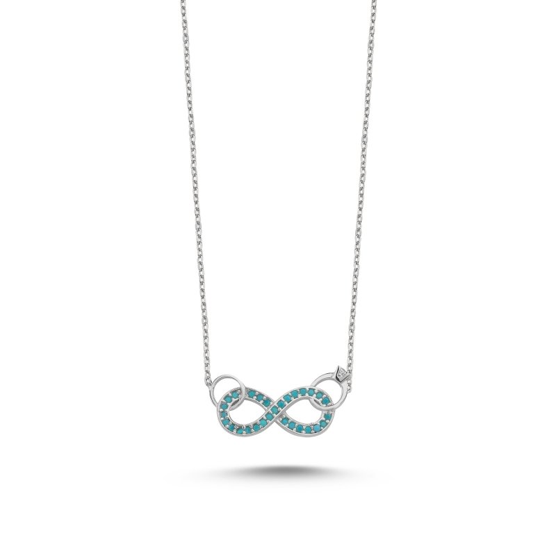Nano Turquoise Infinity& Solitaire Necklace - N86147