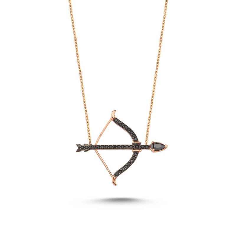 CZ Bow and Arrow Necklace - N86156