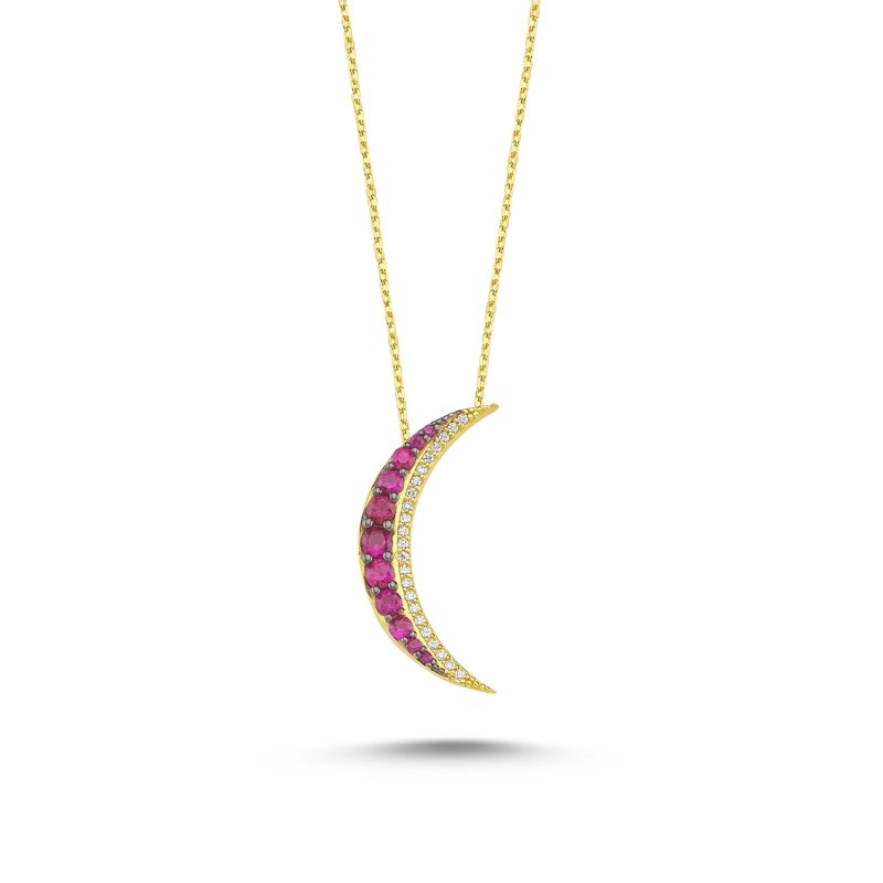 Zirkon Taşlı Hilal Kolye - N86163