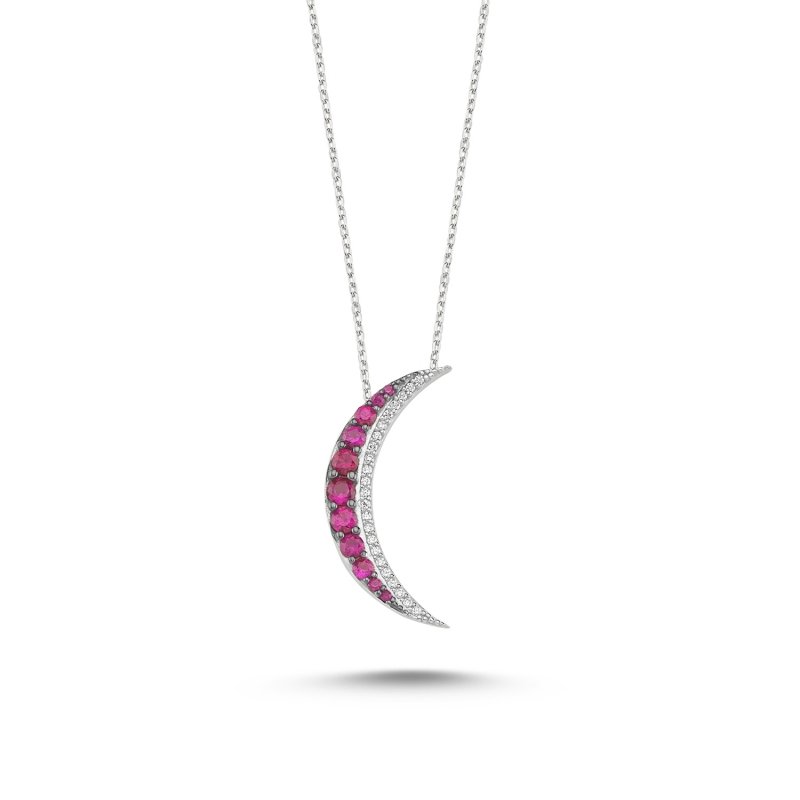CZ Crescent Moon Necklace - N86163