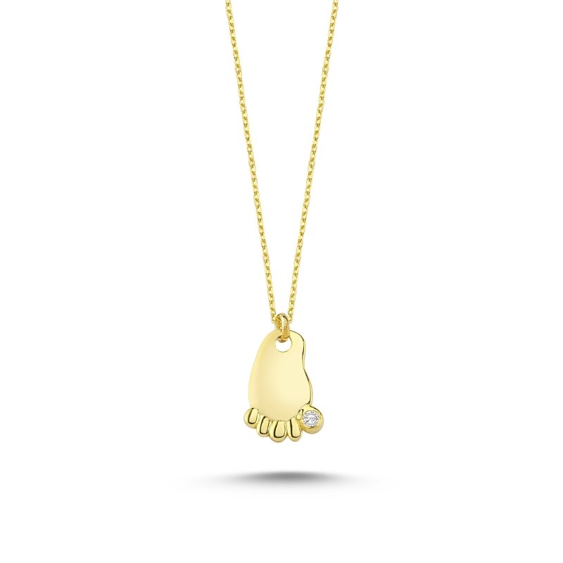 CZ Footprint Necklace - N86164