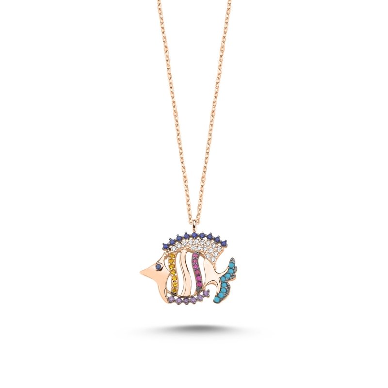 Mix Stone Angelfish Necklace - N86174