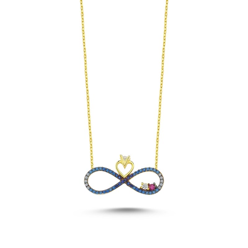 Shades of Blue CZ Infinity, Heart & Solitaire Necklace - N86183