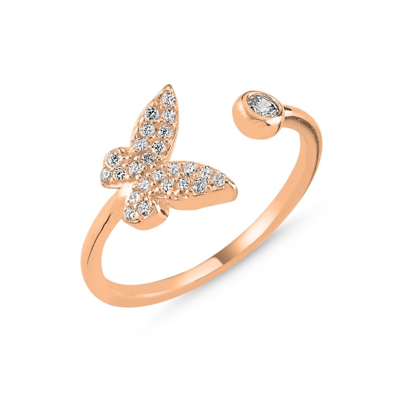 Butterfly CZ Adjustable Size Ring - R86218