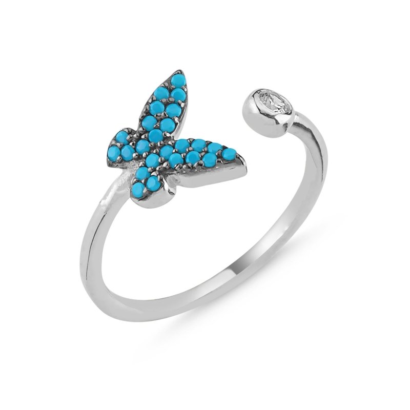 Butterfly CZ Nano Adjustable Size Ring - R86220