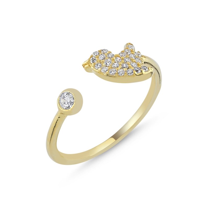 Birdie White CZ Adjustable Size Ring - R86232