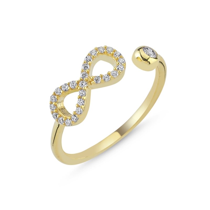 Infinity White CZ Adjustable Size Ring - R86244