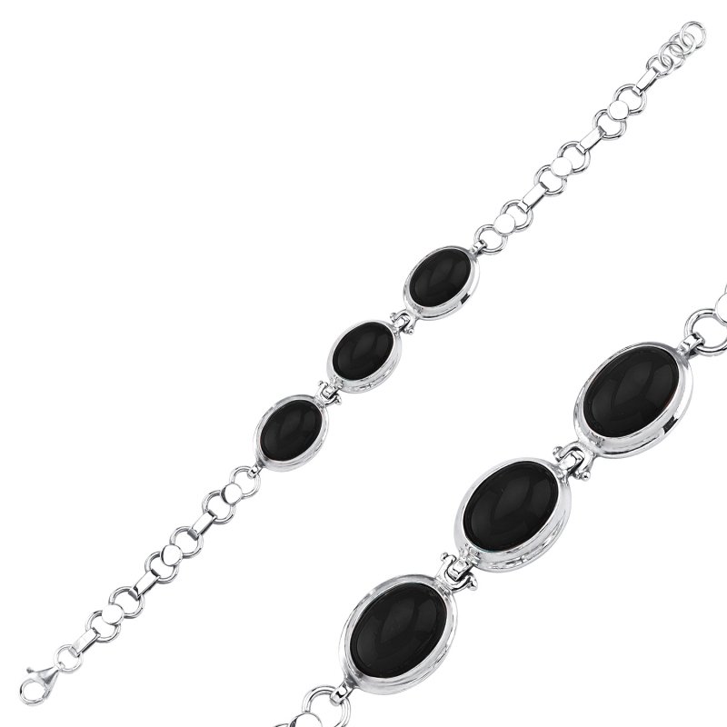 Onyx Sterling Silver Handmade Bracelet  - B86362