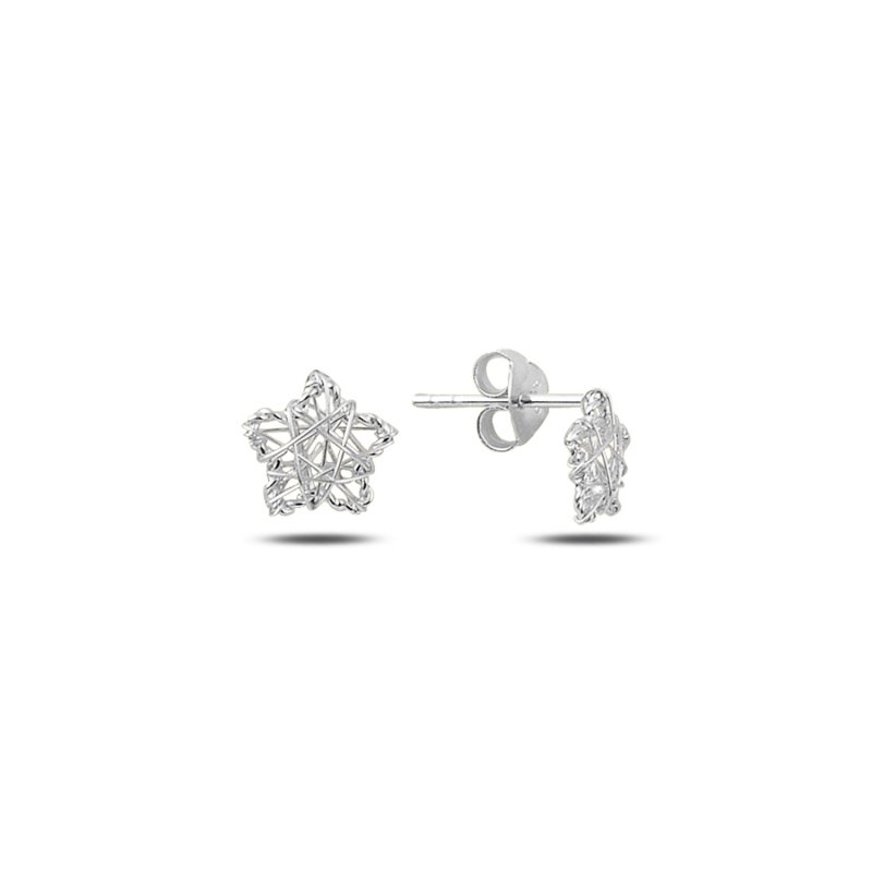Braided Wire Nest Star Stud Earrings - E86538